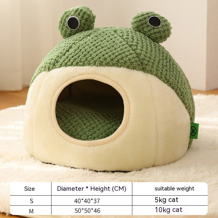 Pet Cat Dog Nest Little Frog Series Warm Plush Mat